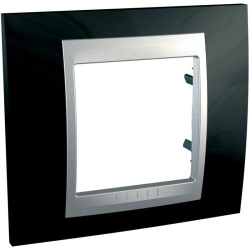 Top rámeček 1-násobný Rhodium Black/Aluminium