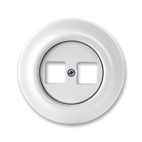 Zásuvka komunikační dvojnásobná, bílá, porcelán, ABB Decento 5014K-C01018