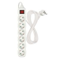 Prodlužovací kabel 5 m / 6 zásuvek / s vypínačem / bílý / PVC / 1,5 mm2 (3)