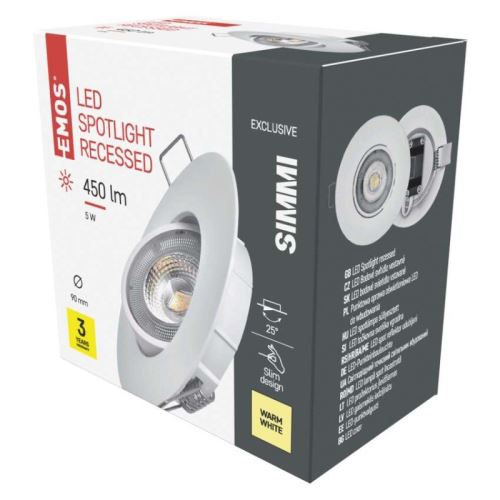 LED bodové svietidlo Exclusive bielej 5W teplá biela