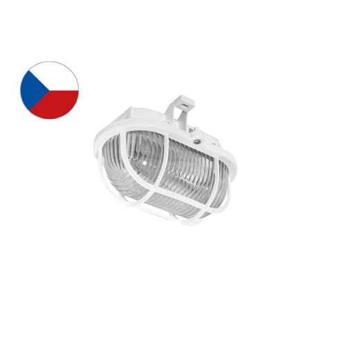 OVAL PLAST přisazené nástěnné svítidlo 60W  bílá, transp.