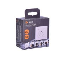 Solight zásuvka Slim PUSH, bezpečnostní posuvný střed, bílá (5)