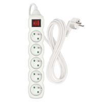 Prodlužovací kabel s vypínačem 5 zásuvky 3m, bílý (2)