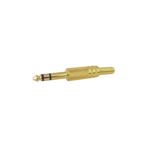 Konektor Jack 6.3 stereo kov zlatý