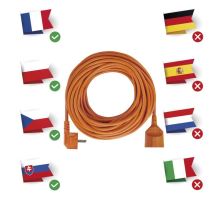 Predlžovací kábel spojka 25m, oranžový (2)