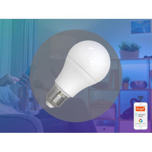 LED žárovka WIFI 9W - A60 / E27 / CCT + RGB - ZLS532W