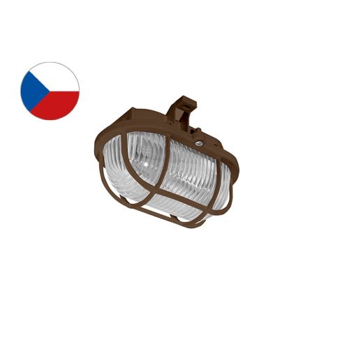OVAL PLAST přisazené nástěnné svítidlo 60W  hnědá, transp.
