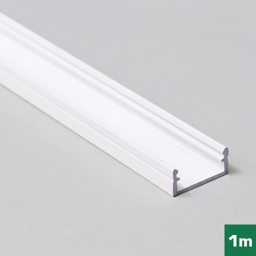 AL profil FKU13 J / S pre LED, bez plexi, 1m, biely