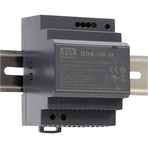 HDR-100-24 92W 24V napájací spínaný zdroj na DIN lištu