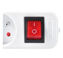 Solight prodlužovací přívod, 6 zásuvek, bílý, vypínač, 1,5m (1)
