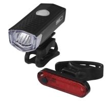 LED přední + zadní nabíjecí svítilna na kolo P3923, 90 lm