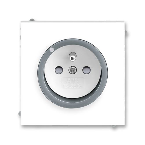 Zásuvka jednonásobná s přepěťovou ochranou s optickou signalizací, clonky, bílá/ledová šedá, ABB Neo 5599M-A02357 44
