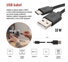 USB kábel 2.0 A / M - micro B / M 2m čierny (1)