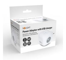 Solight rozbočka kostka, 3x 16A + USB A+C, bílá, vypínač (6)
