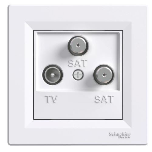 Asfora zásuvka TV+SAT+SAT koncová 1dB White
