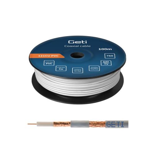 Vodič koax GETI 121CU PVC (100m cívka)