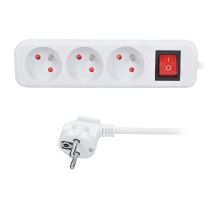 Solight prodlužovací přívod 5m, 3 zásuvky, vypínač, 16A/3680W, PVC, bílý