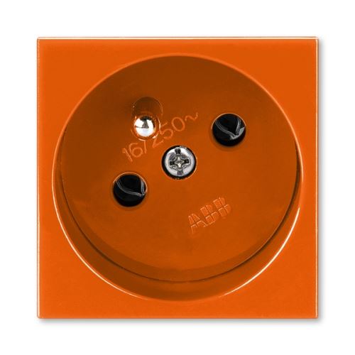 Zásuvka 45x45 s ochranným kolíkem, oranžová, ABB Profil 45 5525N-C02347 P