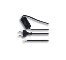 Solight flexo šňůra, 2x 0,75mm2, černá, plochá, vypínač, 3m Solight flexo šňůra, 2x 0,75mm2, černá, plochá, vypínač, 3m