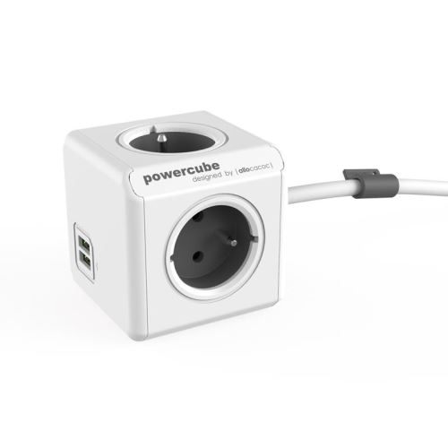 Zásuvka PowerCube EXTENDED USB s káblom 1.5m GREY