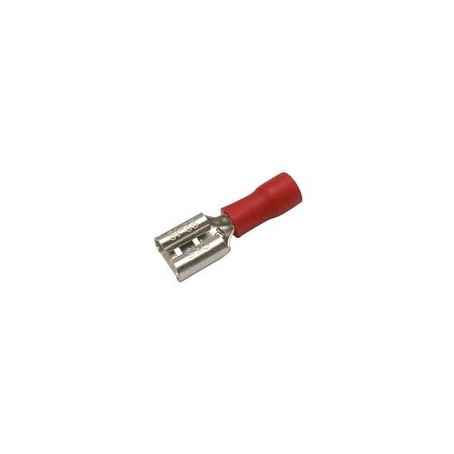 Zdířka faston 6.3mm ,vodič 0.5-1.5mm červená