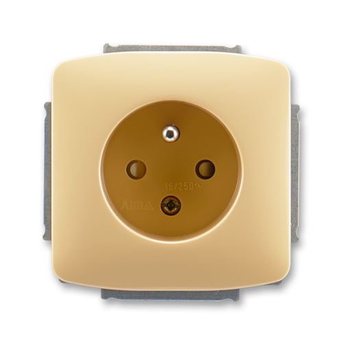 Zásuvka jednonásobná s clonkami, béžová, ABB Tango 5518A-A2359 D