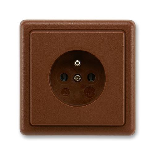 Zásuvka jednonásobná, chráněná, hnědá, ABB Classic 5517-2389 H3