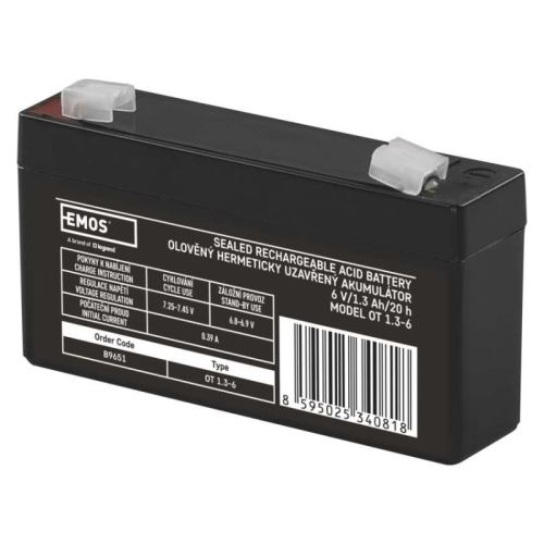 Bezúdržbový olověný akumulátor 6V 1,3Ah