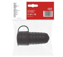 Zásuvka SCHUKO priama guma, čierna, IP44 (8)