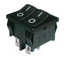 Přepínač kolébkový 2x(2pol./2pin) ON-OFF dvojitý černý O-I 12V Přepínač kolébkový 2x(2pol./2pin) ON-OFF dvojitý černý O-I 12V