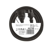 Neoprenový prodlužovací kabel spojka 5m 3x 1,5mm, černá (10)