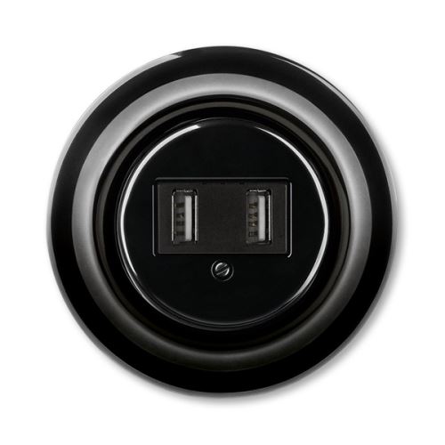 ABB Decent Prístroj nabíjací USB, čierna