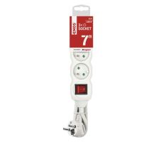 Prodlužovací kabel s vypínačem – 3 zásuvky, 7m, bílý (3)