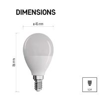 LED žárovka Classic Globe 8W E14 teplá bílá (3)