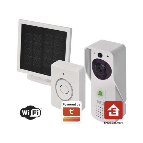 GoSmart Domovní bezdrátový bateriový videozvonek IP-09D s wifi a solárním panelem