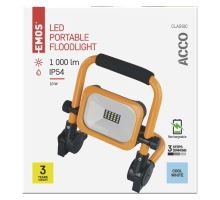 LED reflektor ACCO nabíjecí přenosný, 10 W studená bílá (10)