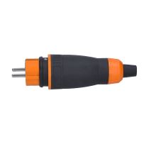 Solight zástrčka do vlhka, přímá, IP44, černá-oranžová (3)