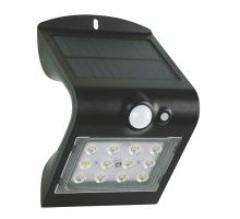Solárne svítodlo FOX SOLAR PIR 12LED NW čierne 1,5W IP65 GXSO005