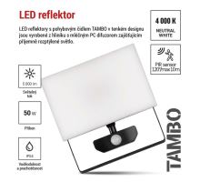 LED reflektor TAMBO se senzorem pohybu, 50 W, 5000 lm, černý (7)
