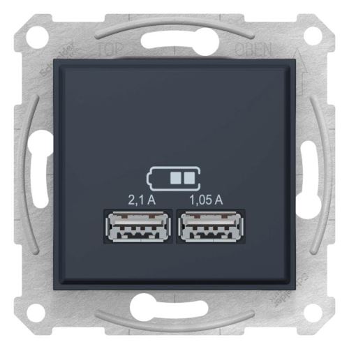 Sedna konektor nabíjecí 2xUSB 2.1A Graphite