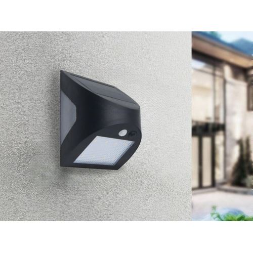 LED černé nástěnné solární svítidlo 3W / 3000K / 4000K - LS025