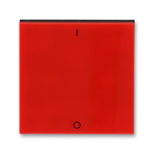 Kryt jednoduchý s potlačou, pre spínače radenie 3, červená / dymová čierna, ABB Levit 3559H-A00933 65