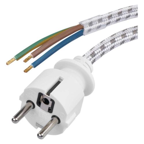 flexo šňůra opředená 3x0,75mm 2,4m k žehličce S00003 EMOS