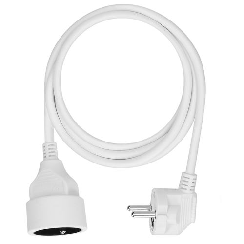 Solight prodlužovací kabel - spojka, 1 zásuvka, bílá, 1,5m