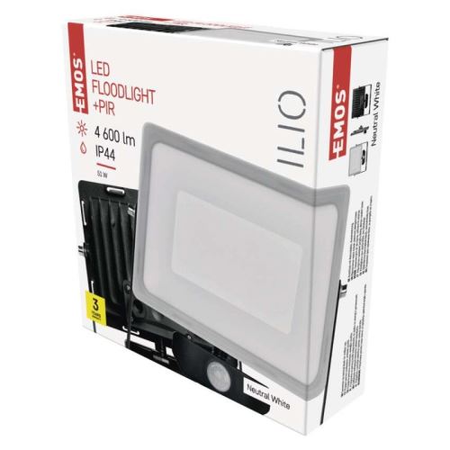 LED reflektor ILIO s pohybovým čidlem, 50W, IP54