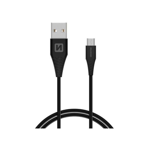 Kábel SWISSTEN USB/Micro USB 1,5m čierny (dlhší konektor 9mm)