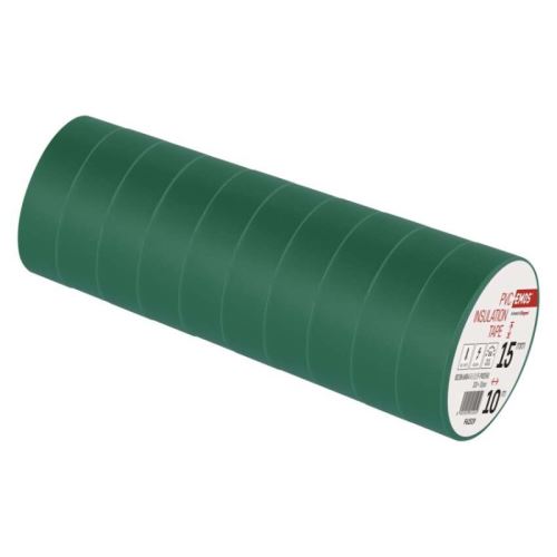 Izolační páska PVC 15mm / 10m zelená