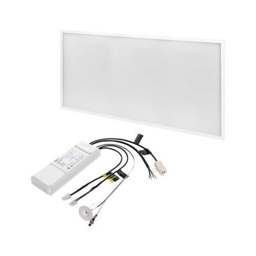 LED panel 30×60, obdĺžnikový vstavaný biely, 18W neutrálna biela, Emergency