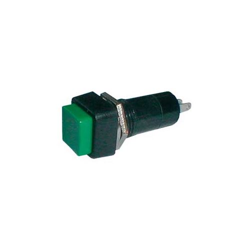 Přepínač tlačítko čtv. OFF-(ON) 250V/1A zelené