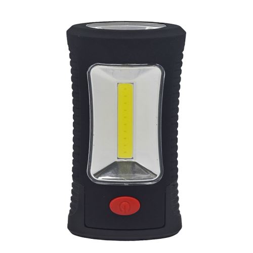 Solight LED svietidlo pracovné, 3W COB + 3 SMD LED, hák + magnet, 3 x AAA